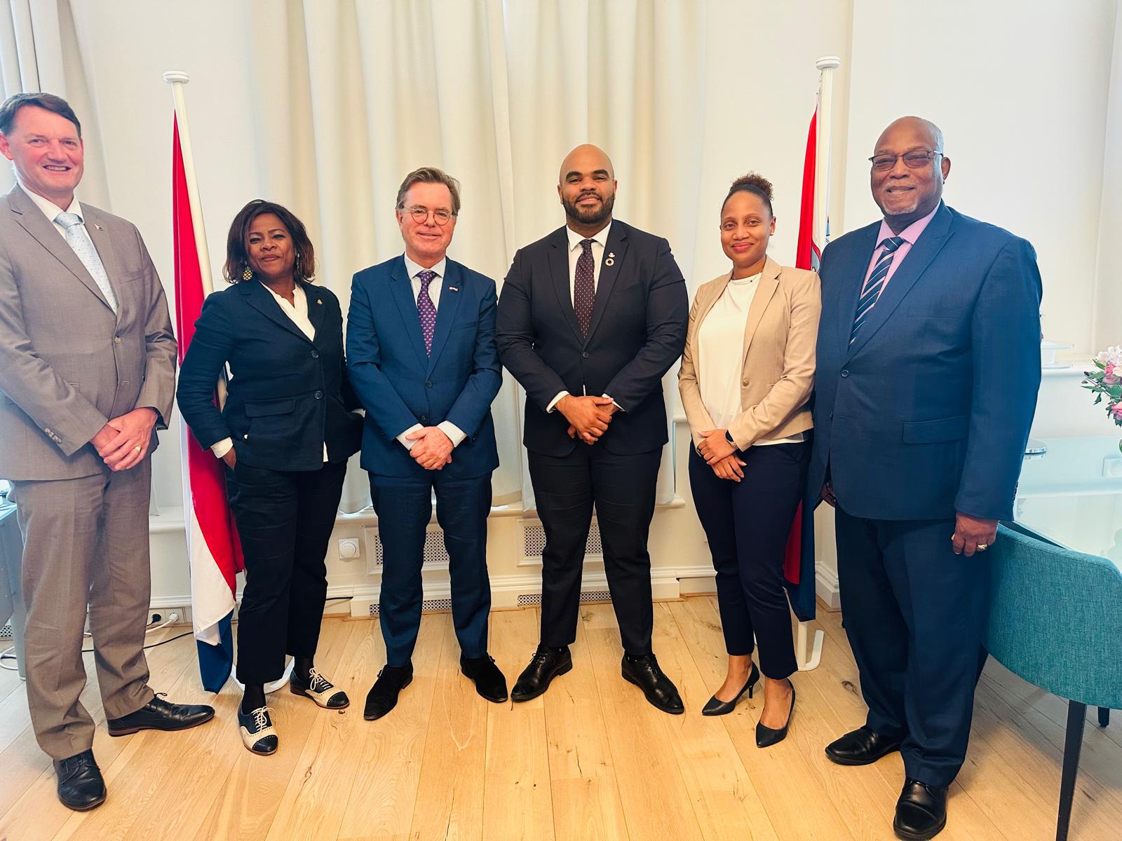 Members of the Integrity Chamber with Minister Plenipotentiary, Patrice Gumbs, and Deputy Minister Plenipotentiary Gracita Arrindell